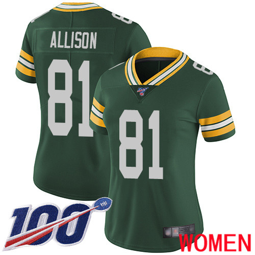 Green Bay Packers Limited Green Women 81 Allison Geronimo Home Jersey Nike NFL 100th Season Vapor Untouchable